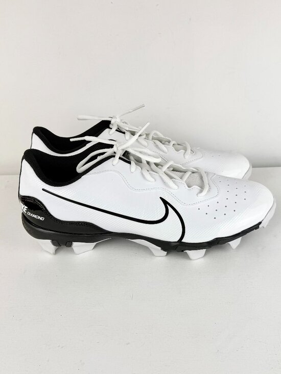 Men\'s 12 Nike Alpha Huarache 4 Keystone Baseball Cleats White Black DJ6524-101